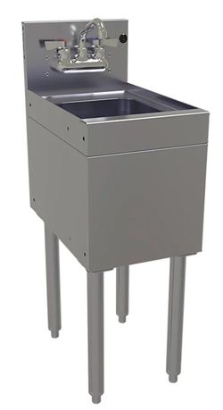 NEW 12" Glastender HSA-12 Underbar Hand Sink Stainless Steel With Faucet #5013