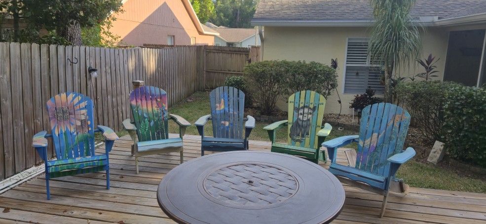 5 handpainted Adirondack Chairs