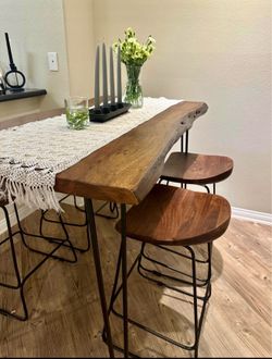 Wood table with chairs