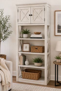 Ashley Farmhouse Bookcase Cabinet