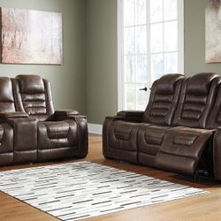 Game Zone Bark Power Recliner Living Room Set

