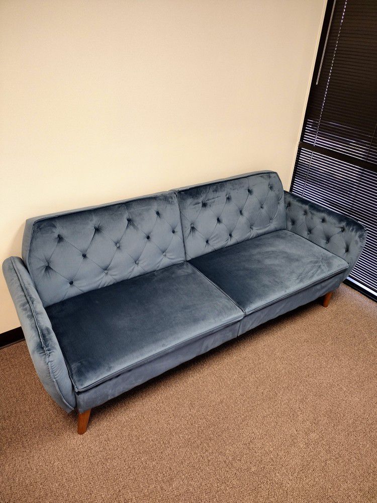 Blue Comfy Futon Couch 