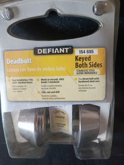 Defiant 154 695 Deadbolt Lock/ Cerrojo con llave de ambos lados