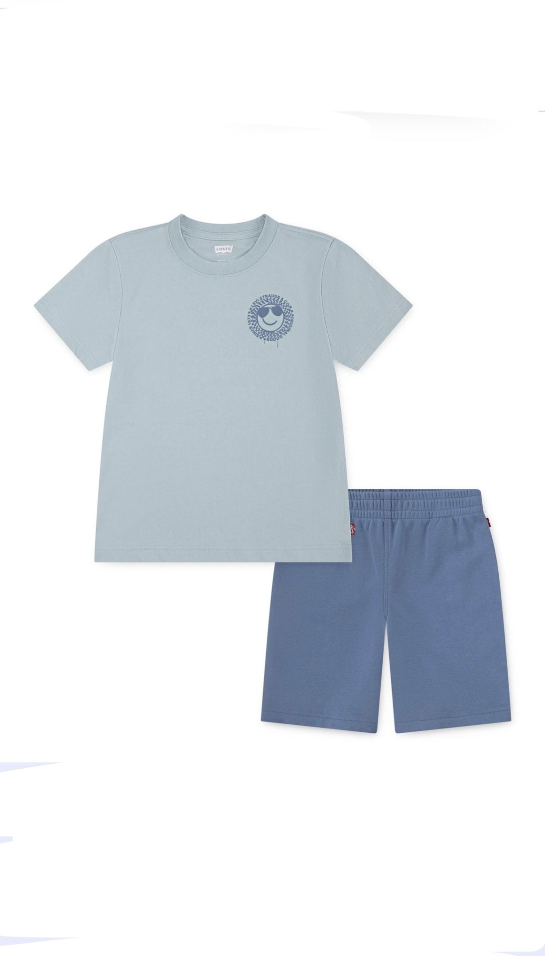 Levi's Little Boys 2-Pc Smiley Tee & Shorts Set size 6-7 years