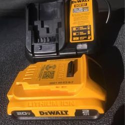 DeWALT Brand New 20V Lithium Ion Charger & 2Ah Battery Set