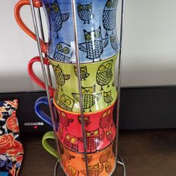 Pier 1 4 stack owl cups