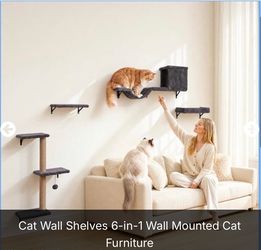 New in Box Cat Wall Shelves 6-in-1 Wall Mounted Cat Furniture