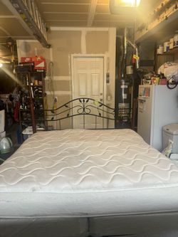 King Sized Mattress With Platform, Bedframe, And Headboard