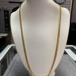 14K Yellow Gold 5mm Cuban Link Chain (24”) - 47.9 Grams 