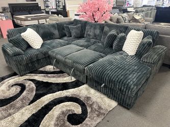 Gray Sofa Sectional W/ Pull Out Sleeper