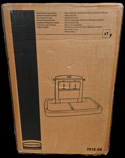 Rubbermaid Commercial Products Sturdy Station 2 Horizontal Baby Changing Station (Model: 7818-88 / FG781888LPLAT).