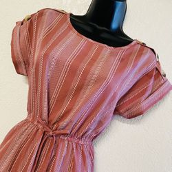 BLUSH, Pink & White Striped Dress, Size S