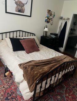 Queen bed frame and mattress
