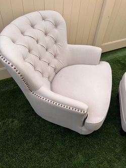 Tufted Accent Armchair with Nailhead Trim