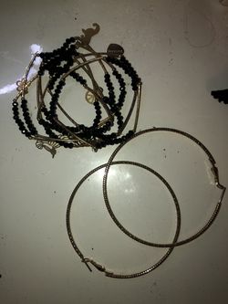 Hoops and 7 bracelets