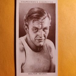 NM Authentic 1938 Churchman's Cigarettes Walter Neusel Boxing Tobacco Card #31