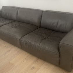 Restoration Hardware 10’ Como Leather Sofa