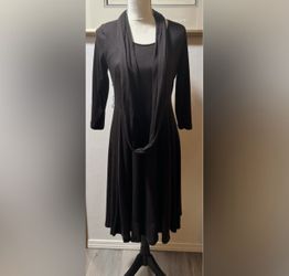 Amanda Lane Classic Black Long Sleeve Dress