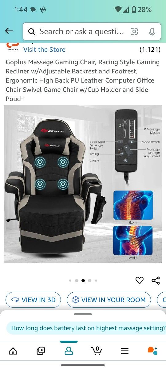 Goplus Massage Gaming Chair