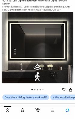 Bathroom light up mirror