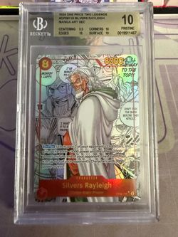 🔥 BGS Pristine 10 One Piece OP08 Silvers Rayleigh Manga Art SEC 🔥