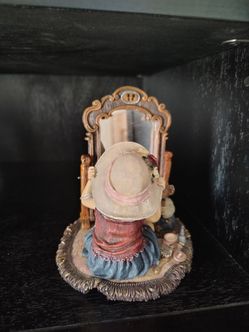 Resin Girl at Vanity Mirror Figurine