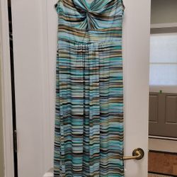 Blue Green Maxi Dress by Londin Times size 8