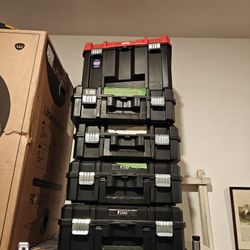 7 DeWalt Tool Boxes. 1 Storage Container Kobalt 1 Large Box, Fits On DeWalt.  