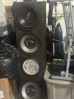 Car Audio Subwoofer System with Powerbass Amp, Audiobahn, Polk, EQX Subs