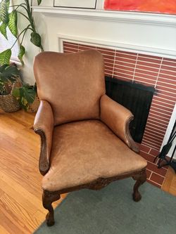Real Leather Traditional Custom Made Chair