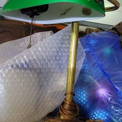 Vintage Green Glass Lamp