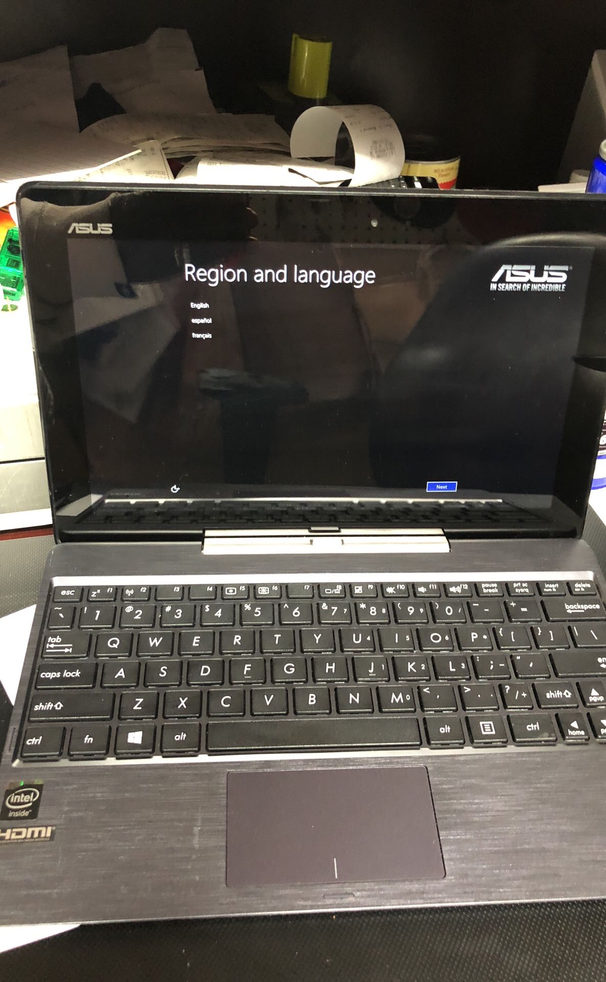 ASUS Windows 8 Mini laptop with charger