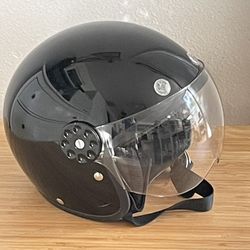MOTORCYCLE HELMET - High Gloss Black HCI 15 - 3/4 Open Face [PH]