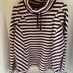 Tommy Hilfiger Zenergy Gray Top Women's Size M Long Sleeve Striped Tunic Knit 