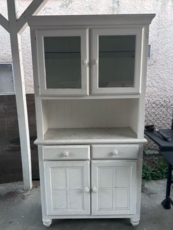 White Wood Kitchen Hutch Cabinet