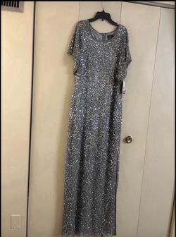 Silver Sequin Full-Length Evening Gown Adrianna papell size 12 pick up In Gaithersburg md20877