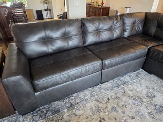 Brindley leather sectional couch