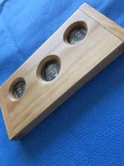 Hard Wood Framed Collectible Two Dollar Bill Cash Money $2 Display Case