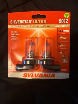 Sylvania 9012 SilverStar Ultra: Halogen Headlight Bulb, Brightest Downroad and Whiter Light, 2 Pack
