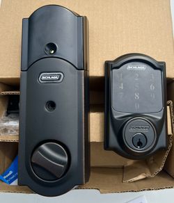 Connect Camelot Touchscreen Electronic Deadbolt with Built-in Alarm and Z-Wave Plus Technology. Smart Lock