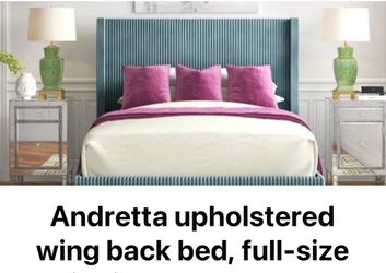 Andretta Upholstered Wing Back Full Size Bed