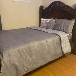 Pure Oak Queen Bed Frame 