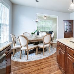 Solid Wood 60” Round table with 6 Chairs