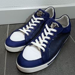 Men's Versace Blue Suede Sneakers  - Size 44/10.5-11