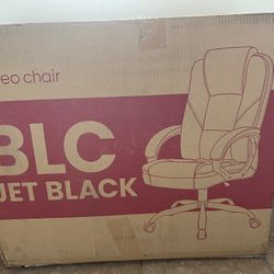 NEO CHAIR Office Chair Computer Desk Chair Gaming - Ergonomic High Back Cushion Lumbar Support with Wheels Comfortable Jet Black Leather Racing Seat A
