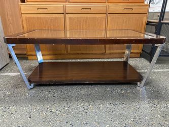 Truman Cocktail Table w/ Mirror Top & Metal Legs