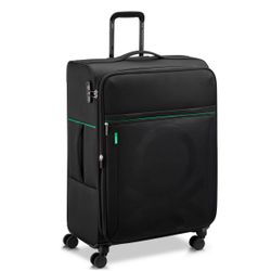 Like New United Colors of Benetton x DELSEY PARIS Large Checked Color Block 27" 25 22 set of 3 Softside Spinner Suitcase - Black