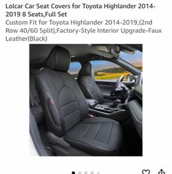 Lolcar Toyota Highlander Seat Covers Full Set