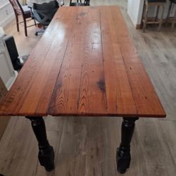 Pine farmhouse kitchen table