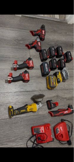 Multiple Milwaukee, Dewalt Tools
